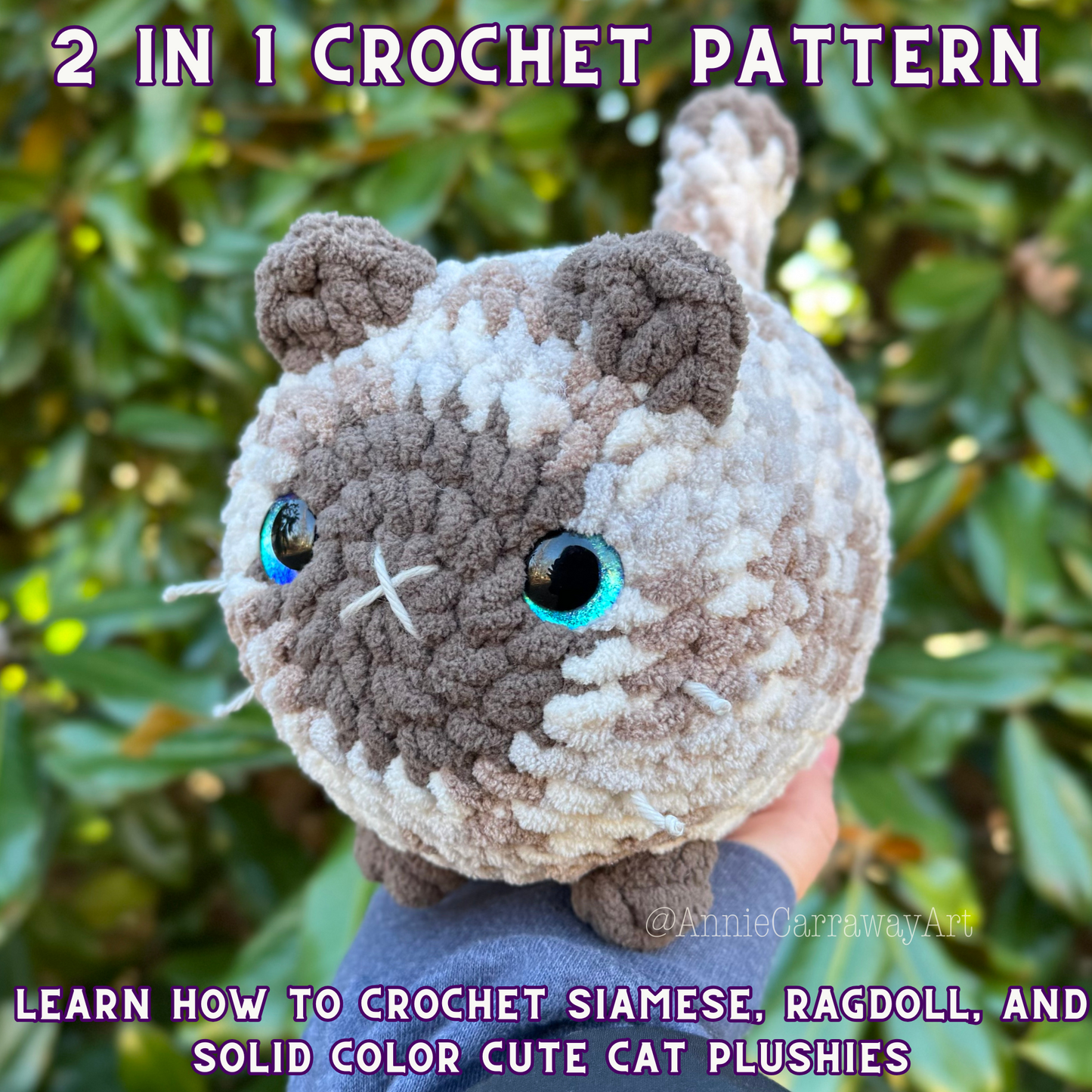 Siamese, Ragdoll, & Solid Color Cat Crochet Pattern