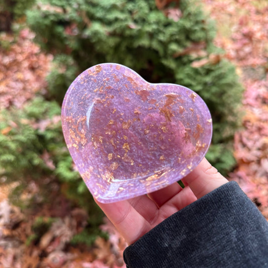 Lilac & Gold Heart Trinket Dish