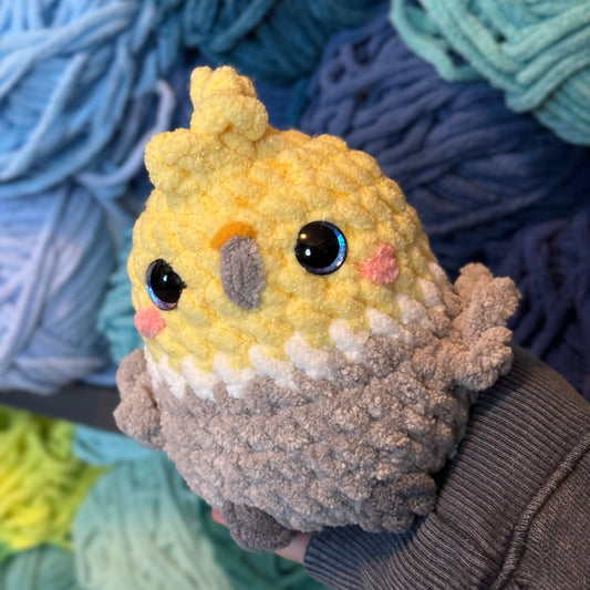 Cockatiel Crochet Plushie | Hand Painted Eyes