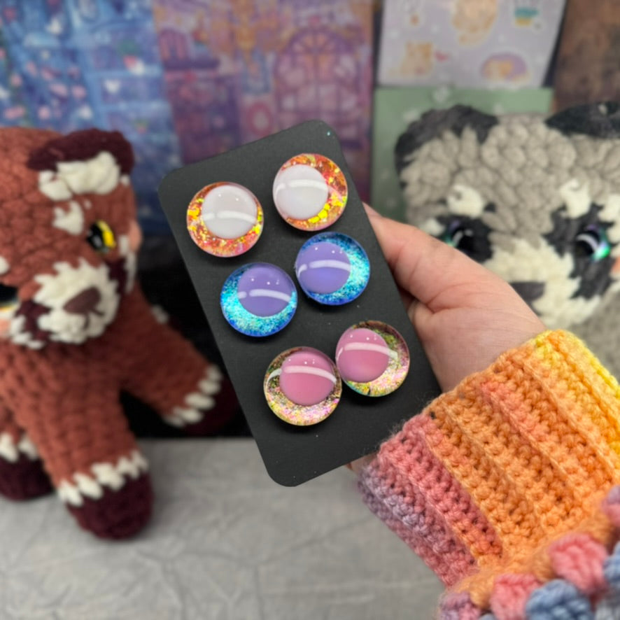 Hand Painted Kawaii Eyes | 25mm | Set 8