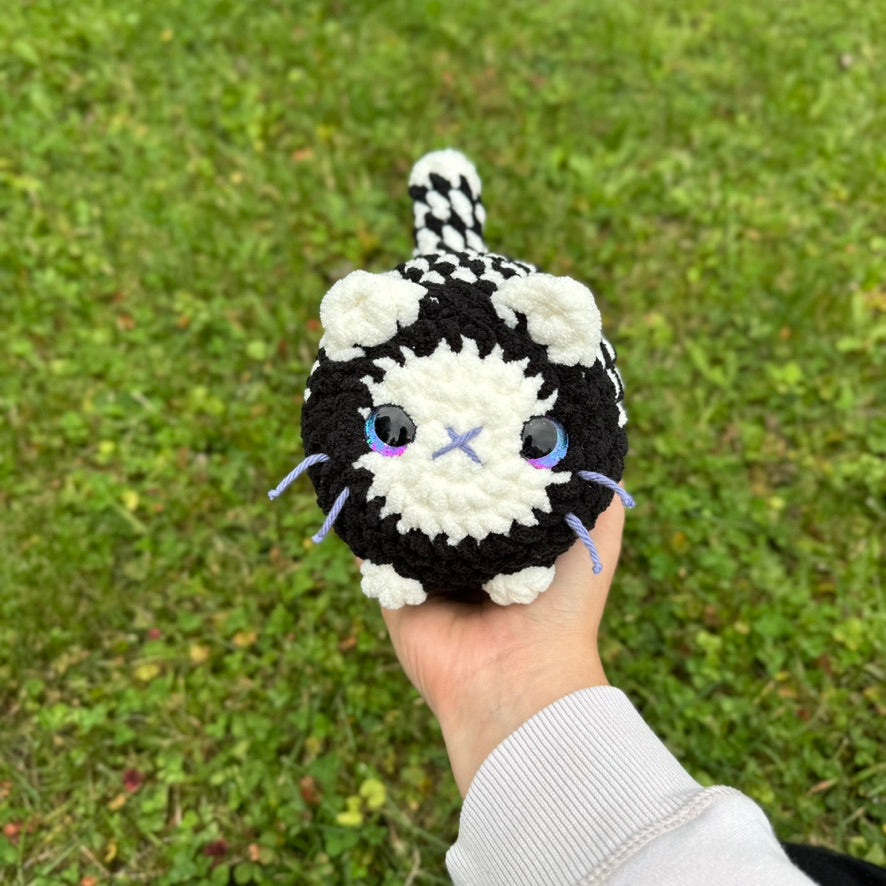 Skeleton Kitten Crochet Plushie | Hand Painted Eyes