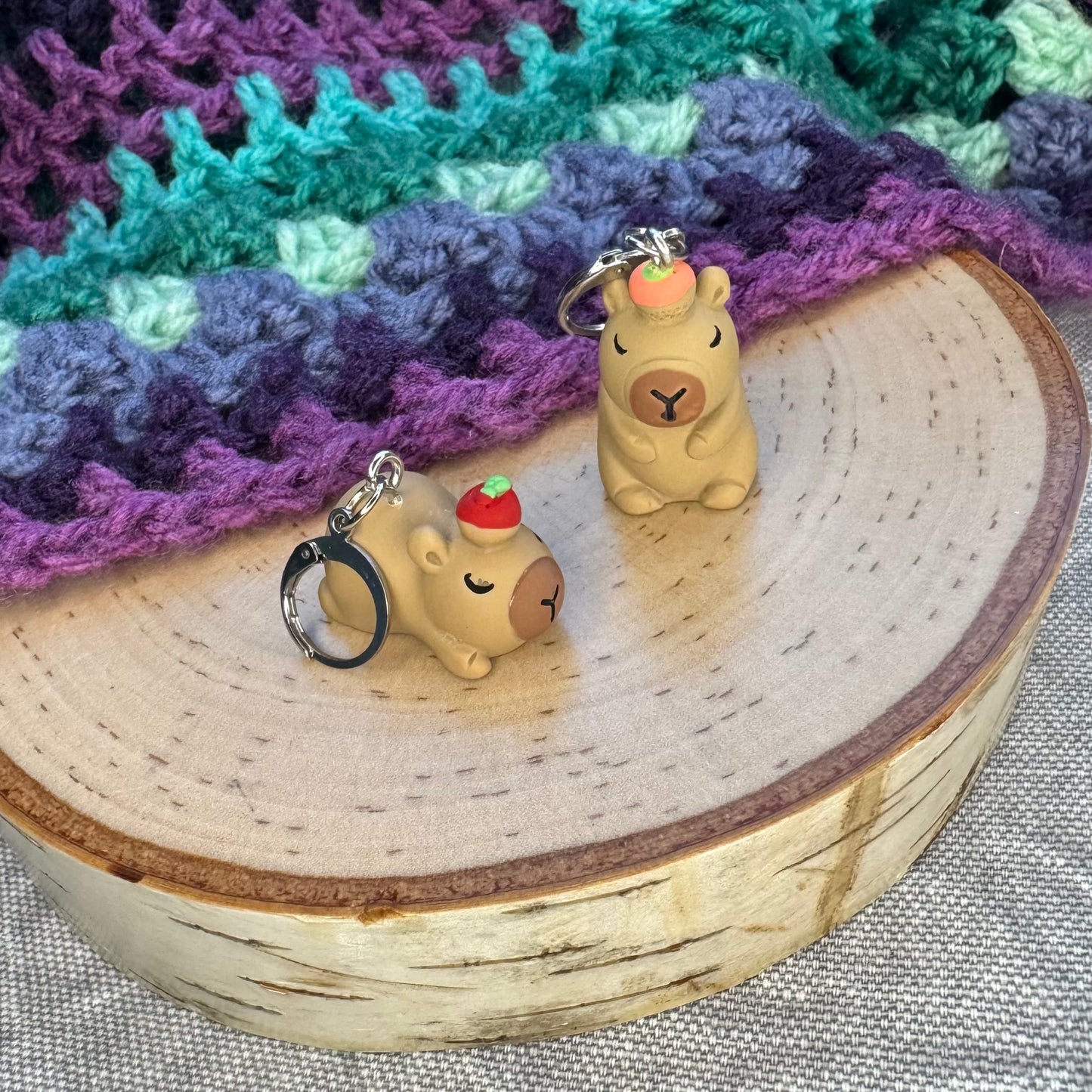 Fruit Capybara Stitch Markers | 2 pack