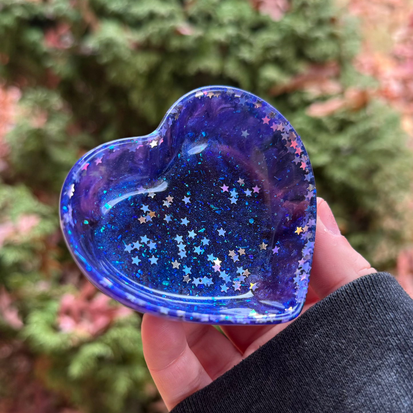 Midnight Sky Heart Trinket Dish