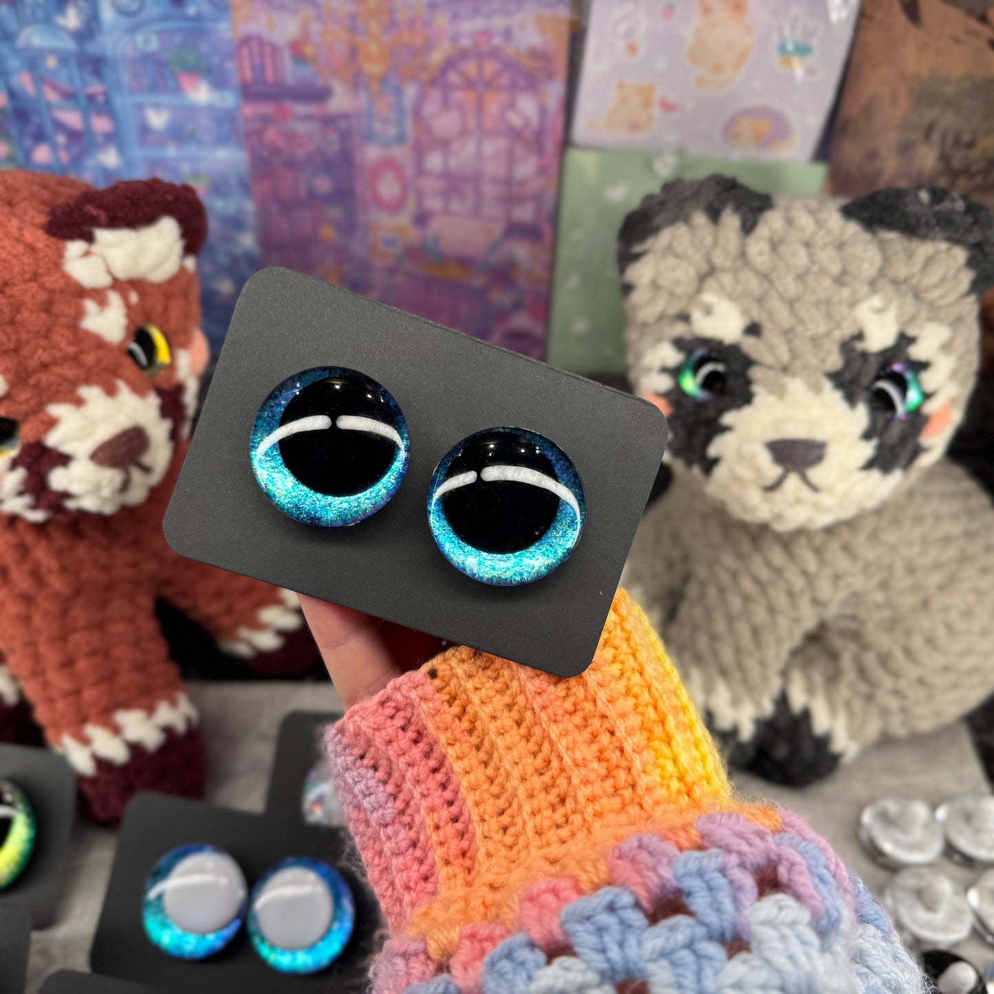 Hand Painted Kawaii Eyes | 35mm | Riptide