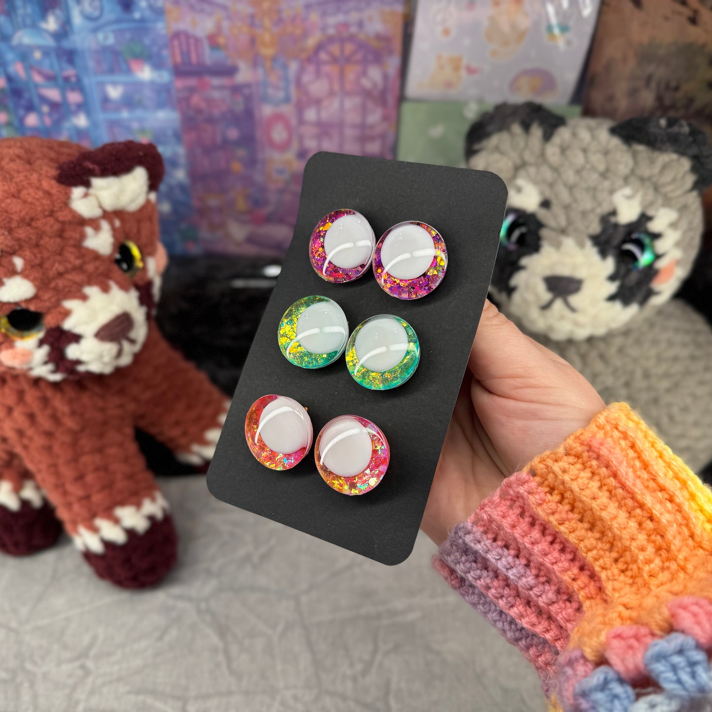 Hand Painted Kawaii Eyes | 25mm | Set 3