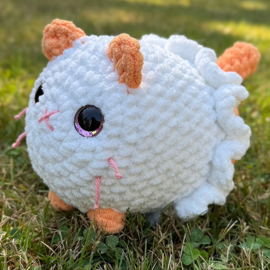 Ghost Cat Crochet Plushie | Hand Painted Eyes