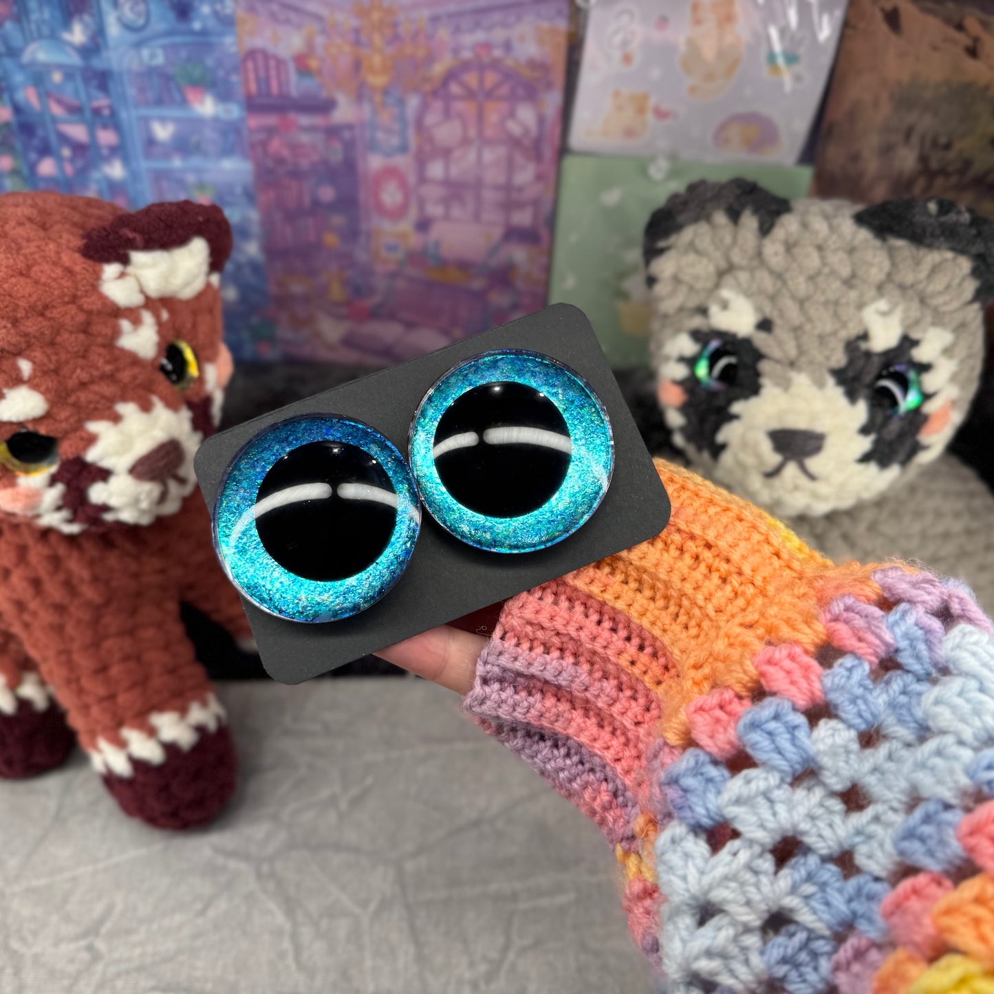 Hand Painted Kawaii Eyes | 50mm | Riptide