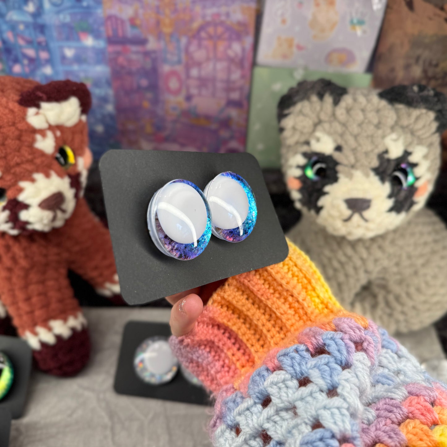 Hand Painted Kawaii Eyes | 35mm | Riptide with White Pupil