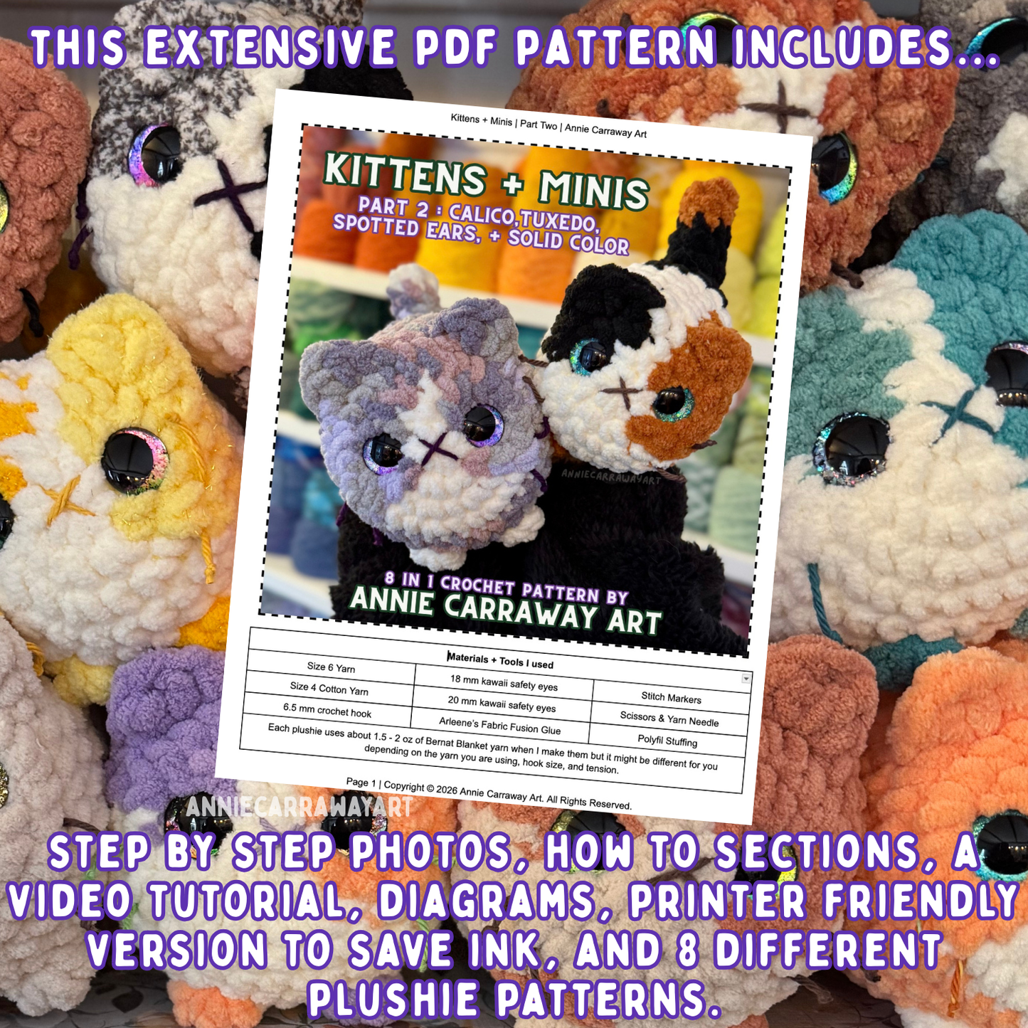 Cute Kittens : Part Two | Crochet Pattern | Digital Download