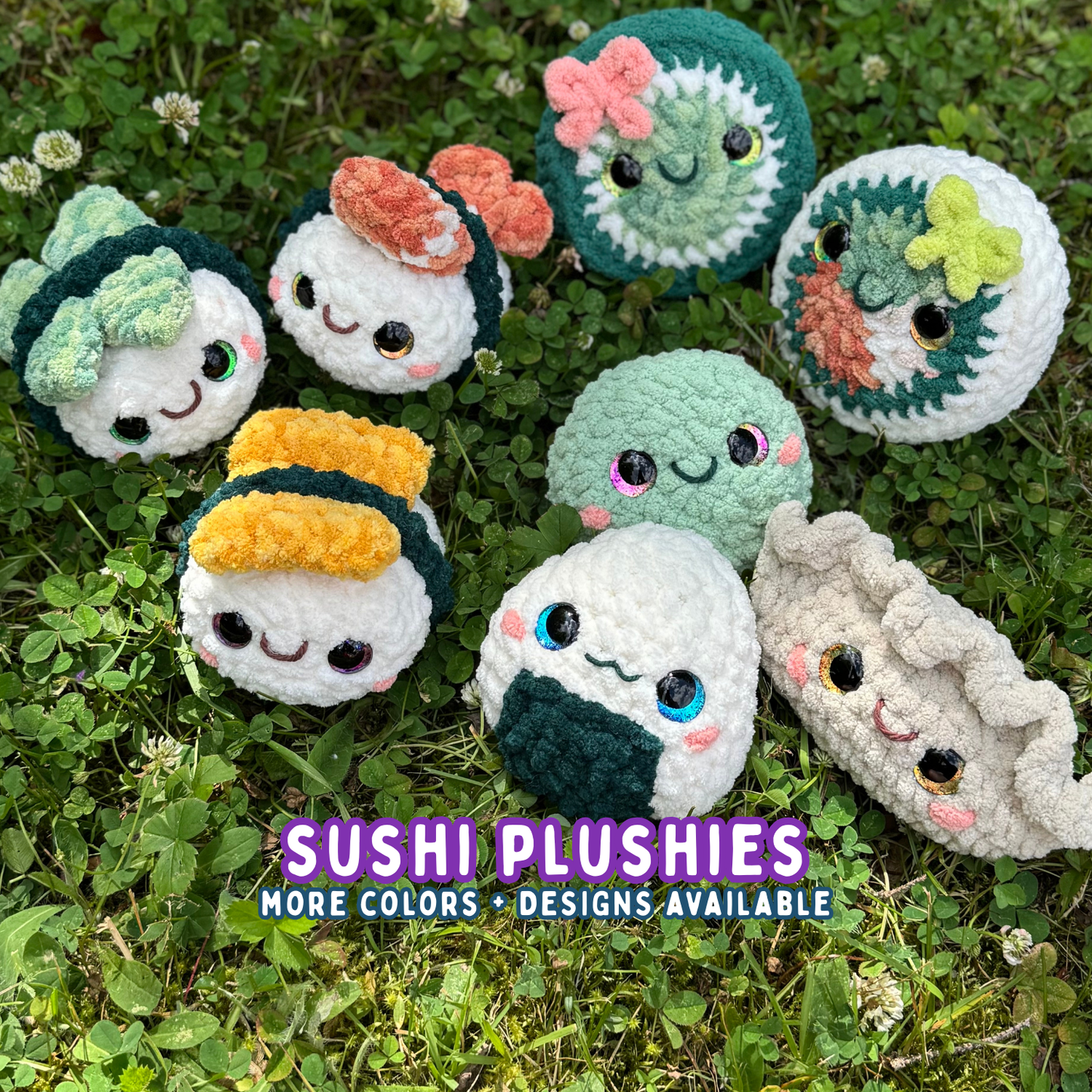 Sushi Crochet Plushies | Hand Painted Eyes