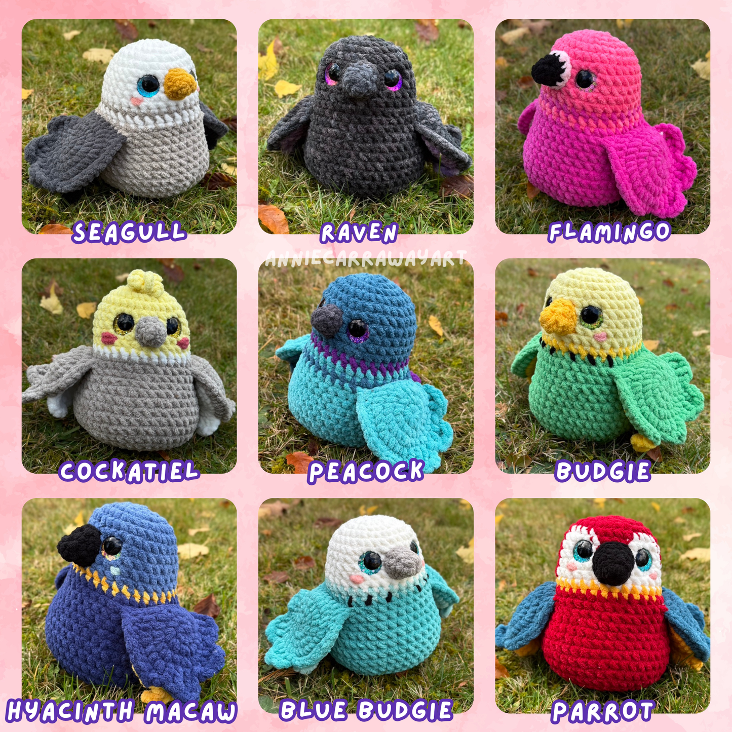 Big Birdie Plushies | Low Sew Crochet Pattern | Digital Download