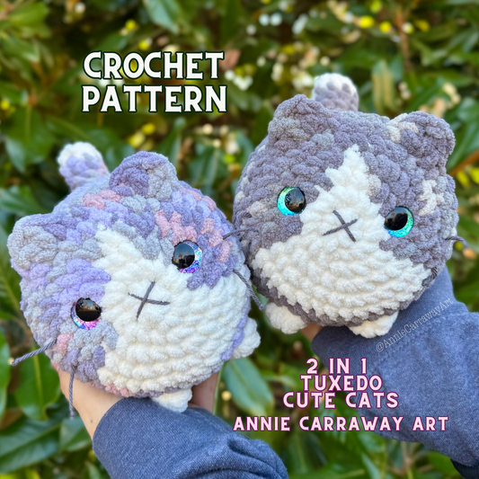 Tuxedo & Solid Color Cat Crochet Pattern