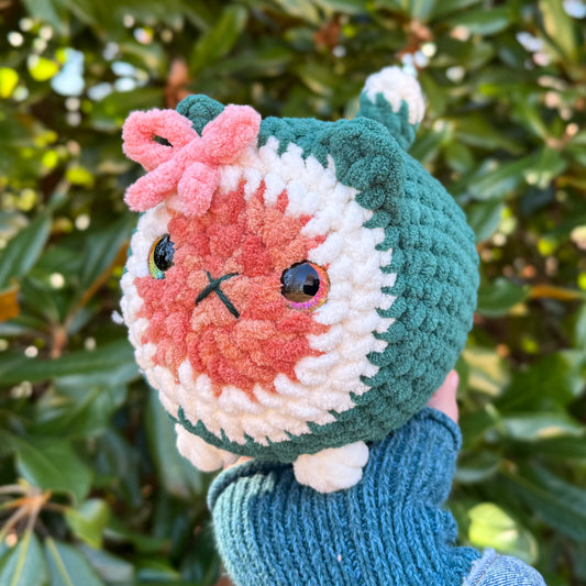 Salmon Roll Cat Crochet Plushie | Hand Painted Eyes