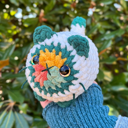 Veggie Roll Kitten Crochet Plushie | Hand Painted Eyes