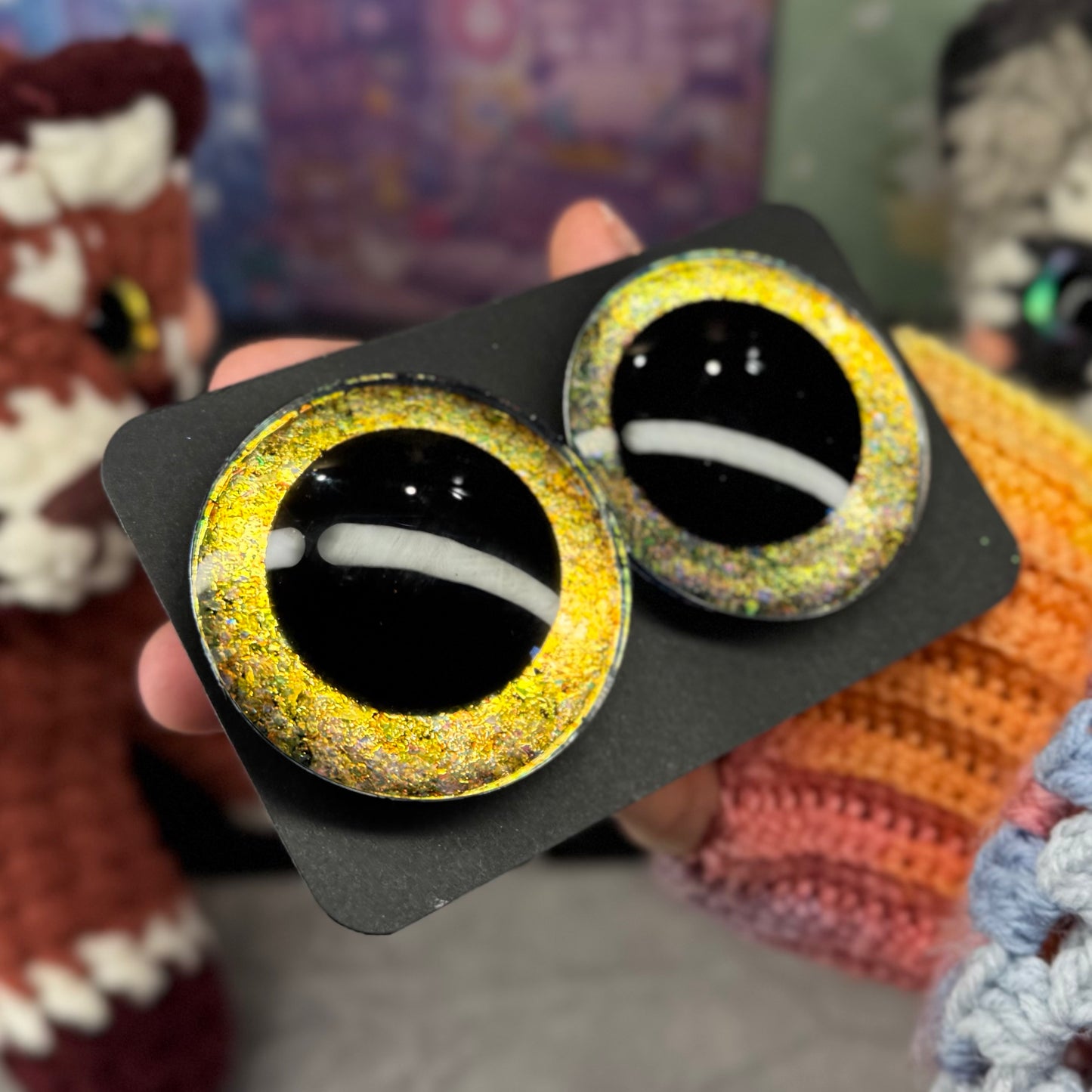 Hand Painted Kawaii Eyes | 50mm | Canary