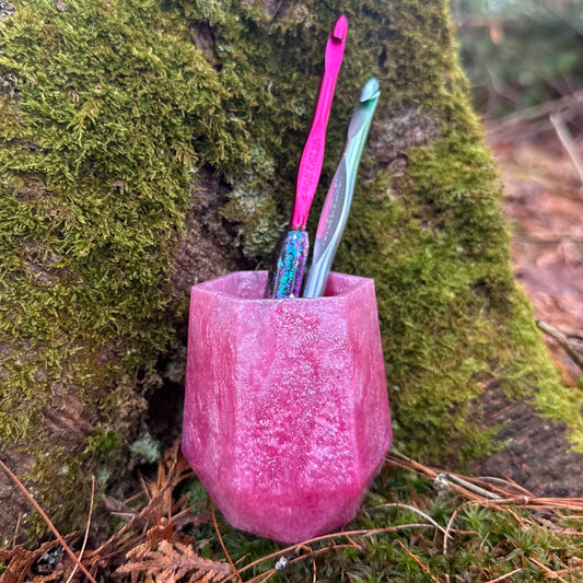 Sparkle Pink Crochet Hook Holder