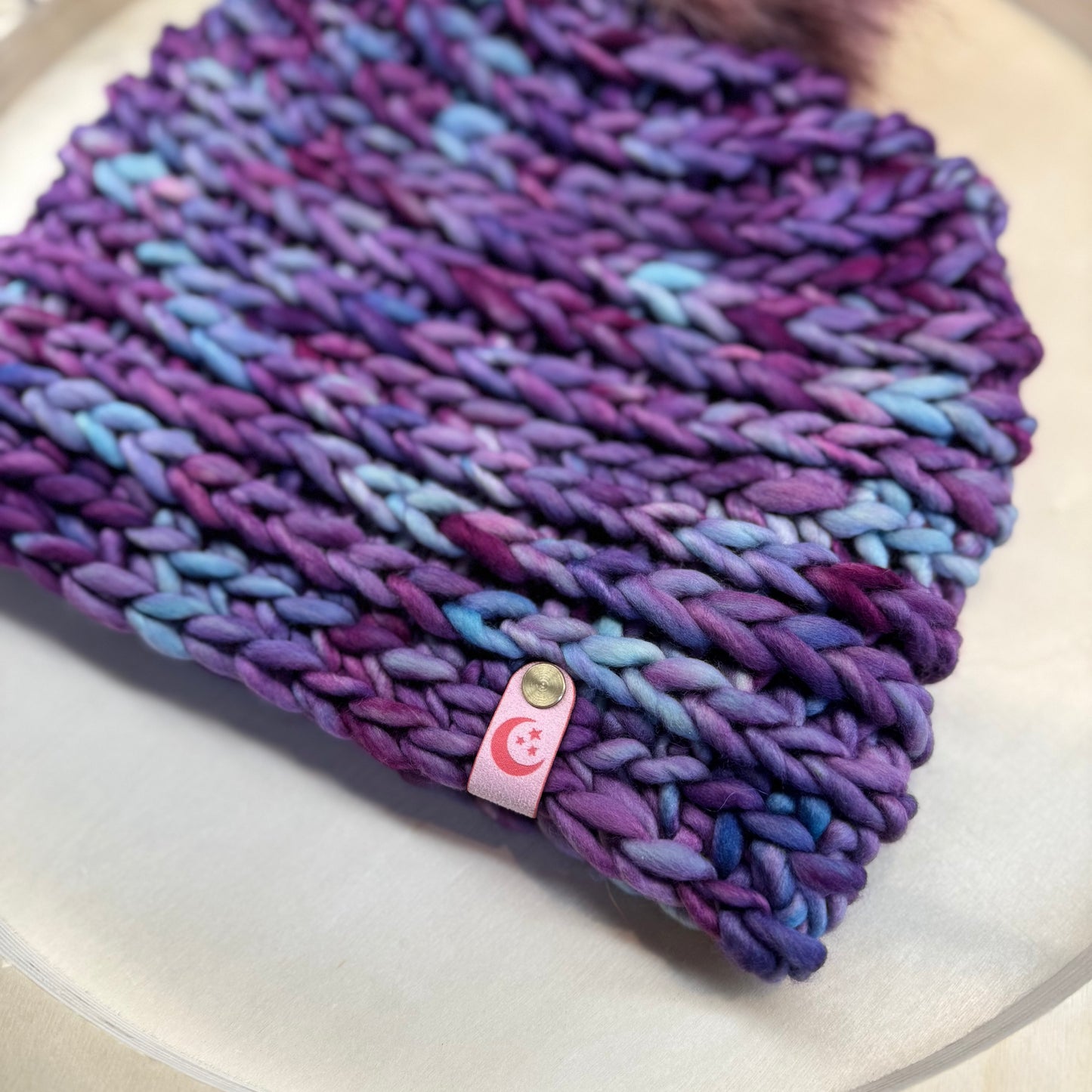 Handmade Winter Beanie | Merino Wool Yarn in the Color Lotus | Daybreak Design