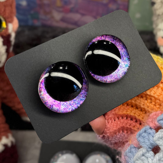 Hand Painted Kawaii Eyes | 35mm | Amethyst