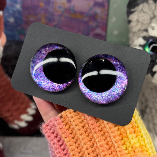 Hand Painted Kawaii Eyes | 40mm | Amethyst