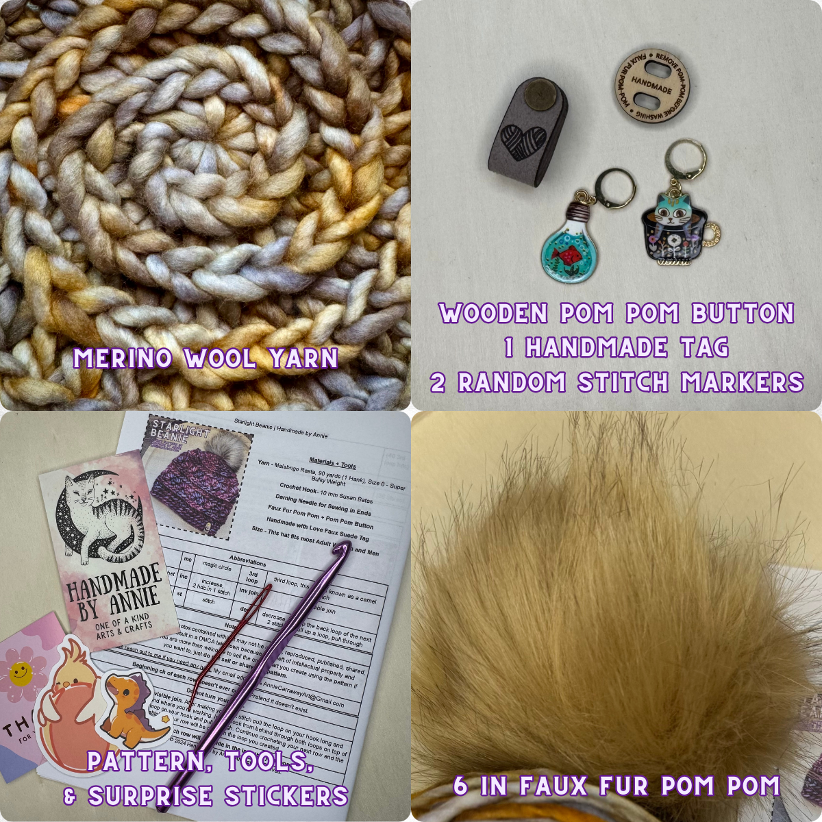 DIY Beanie Crochet Kit | Hand Dyed Merino Wool | # 9