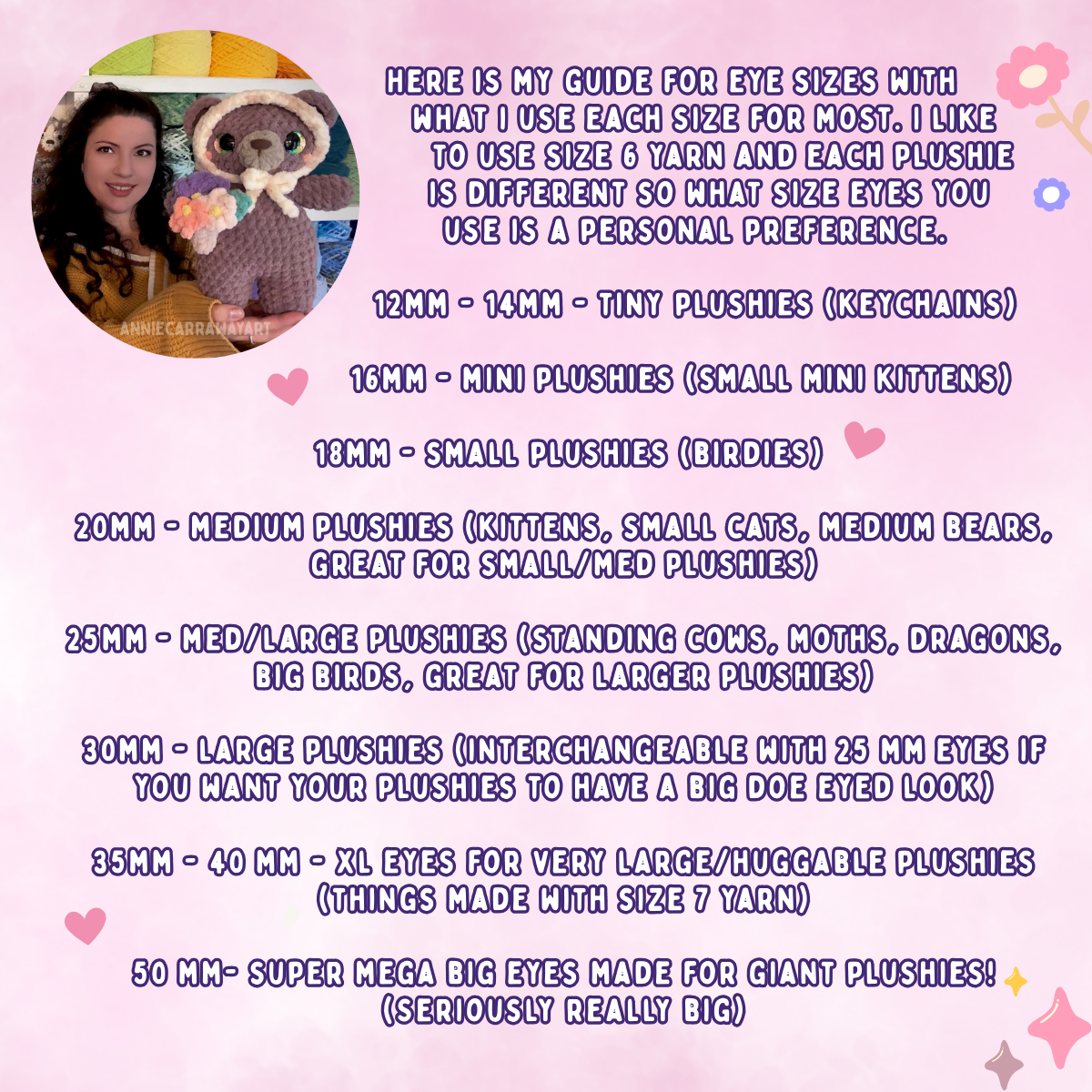 Kawaii Safety Eyes | Multiple Colors and Sizes | 5 Pairs with Glitter Backs