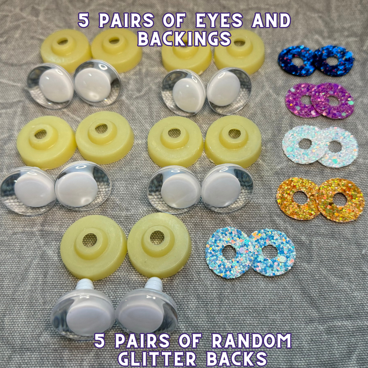 25 mm Kawaii Safety Eyes| 5 White Pairs