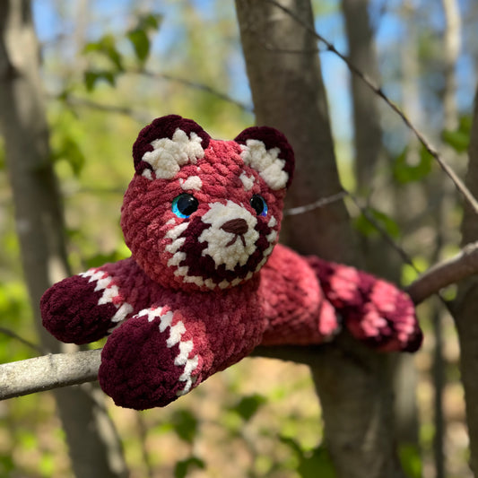 Laying Red Panda Crochet Plushie | Hand Painted Eyes