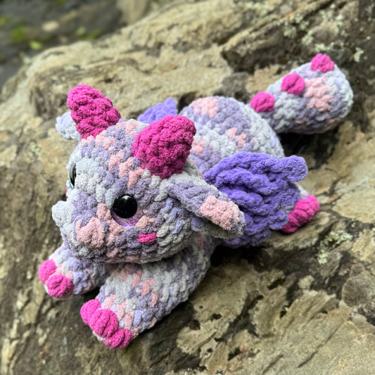Dragon Crochet Plushie | Hand Painted Eyes | Nova