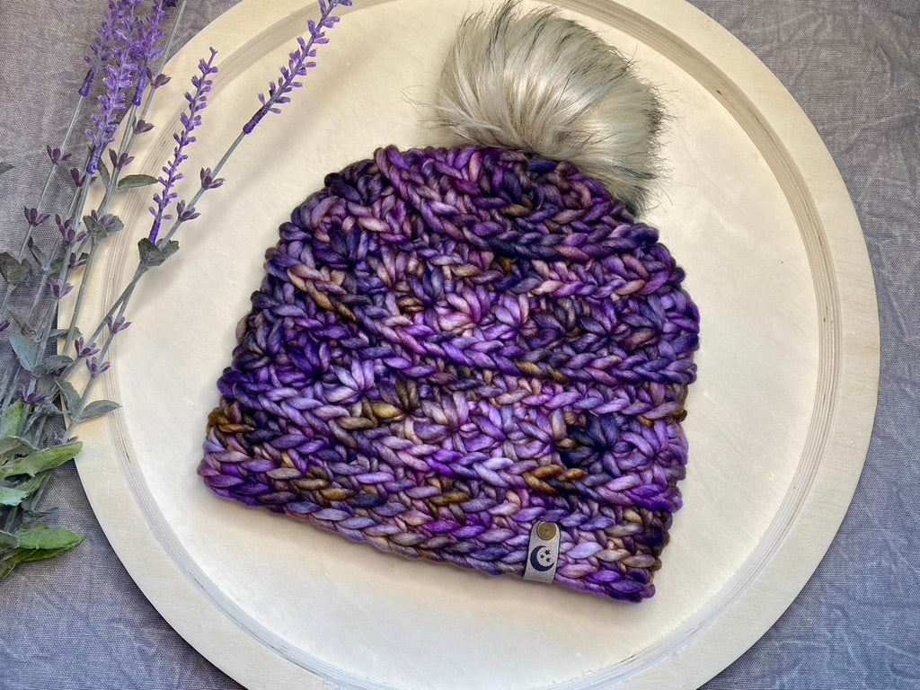 Amethyst Starlight Beanie | Hand Dyed Merino Wool