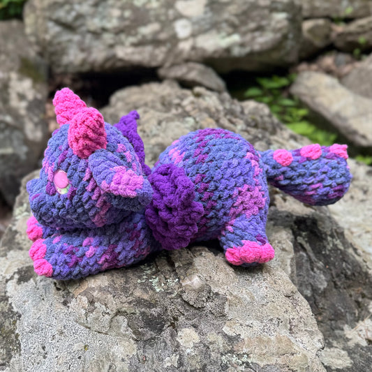 Dragon Crochet Plushie | Hand Painted Eyes | Plasma