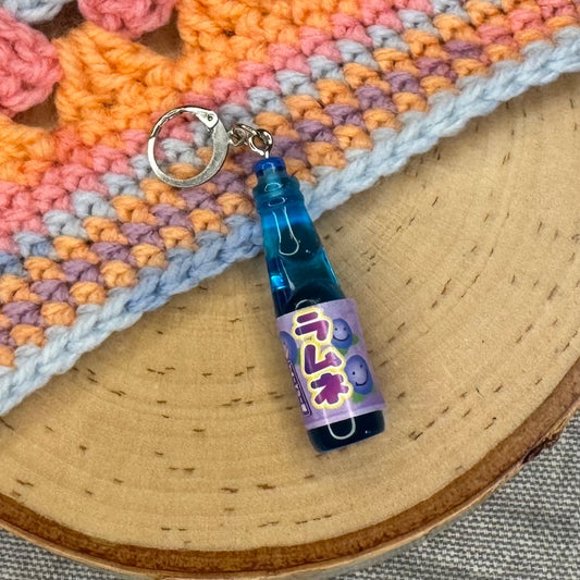 Blue Japanese Soda Stitch Marker | 1 pack
