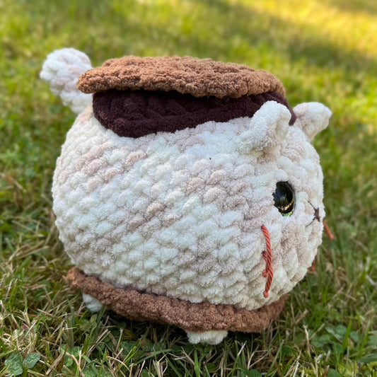 S'mores Cat Crochet Plushie | Hand Painted Eyes