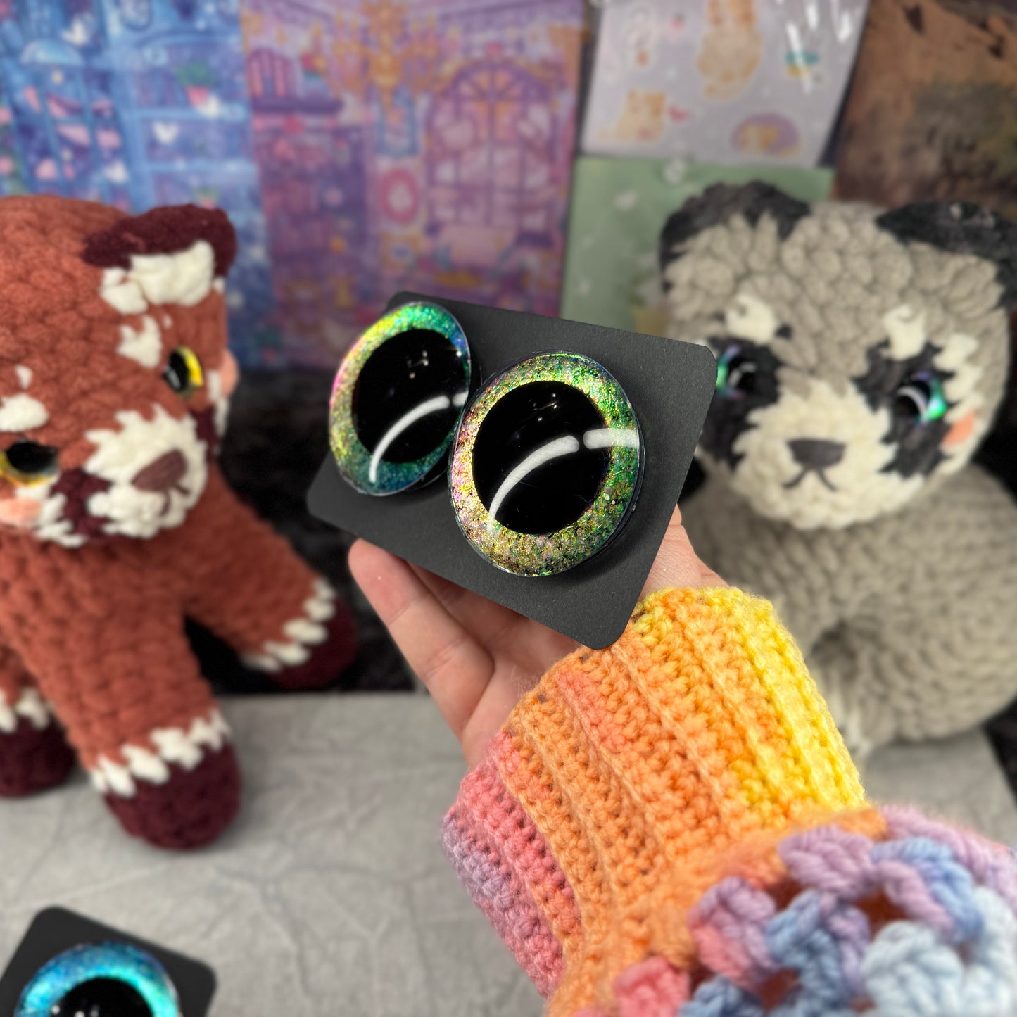 Hand Painted Kawaii Eyes | 50mm | Dawn