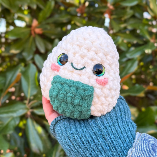 Rice Ball Crochet Plushie | Hand Painted Eyes