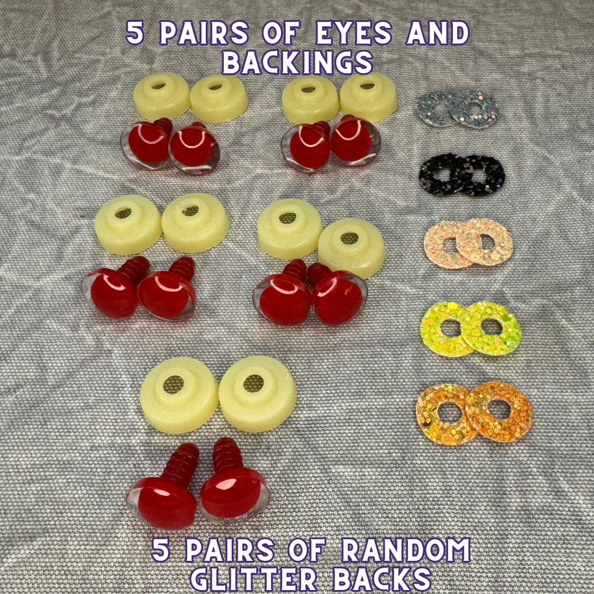 16 mm Kawaii Safety Eyes| 5 Red Pairs