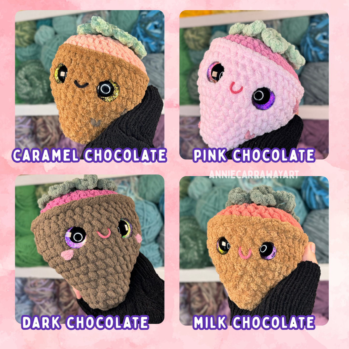 Strawberry Crochet Plushies | Hand Painted Eyes