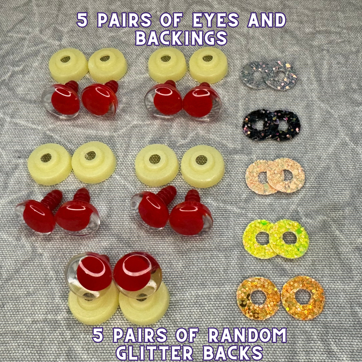 18 mm Kawaii Safety Eyes| 5 Red Pairs