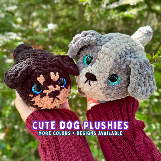 Cute Dog Crochet Plushies | Hand Painted Eyes