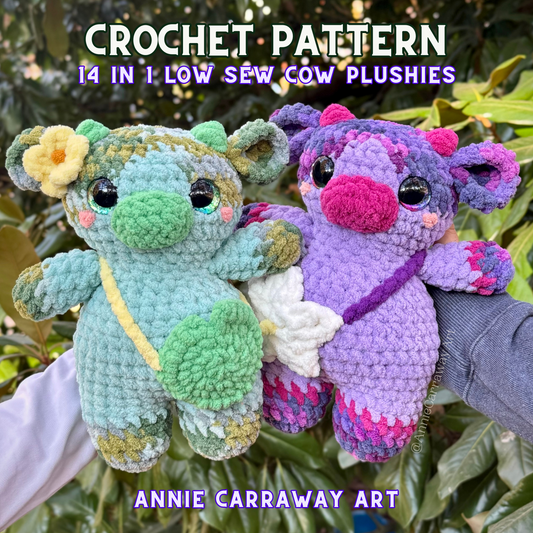 Low Sew Cow Plushies Crochet Pattern