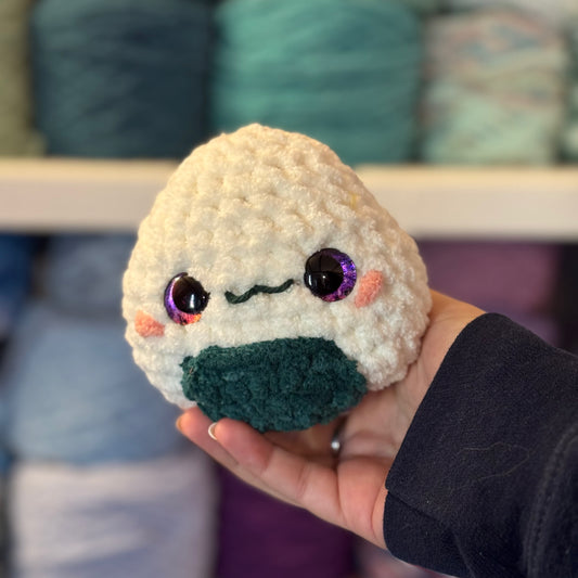 Rice Ball Crochet Plushie | Hand Painted Eyes