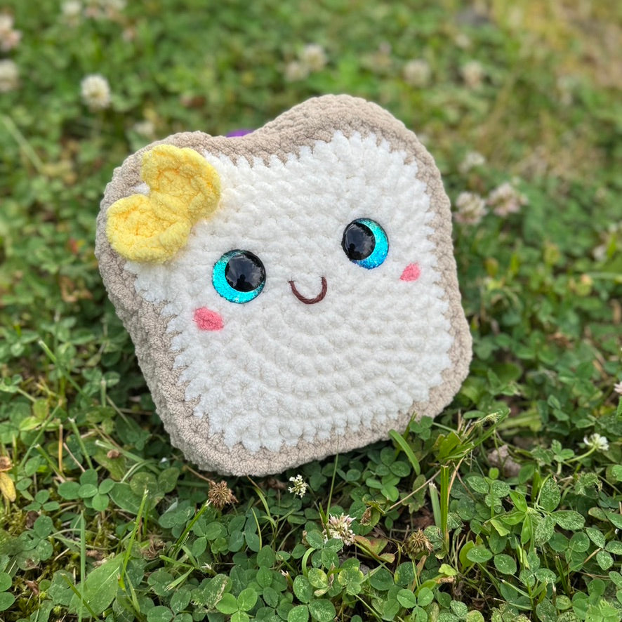 Big Butter Toast Crochet Plushie | Hand Painted Eyes