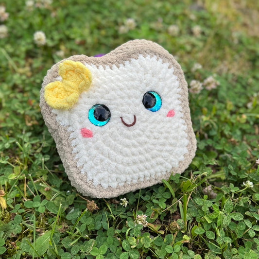 Big Butter Toast Crochet Plushie | Hand Painted Eyes