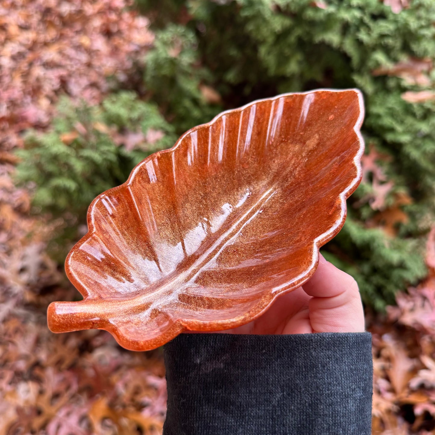 Autumn Gold Feather Dish