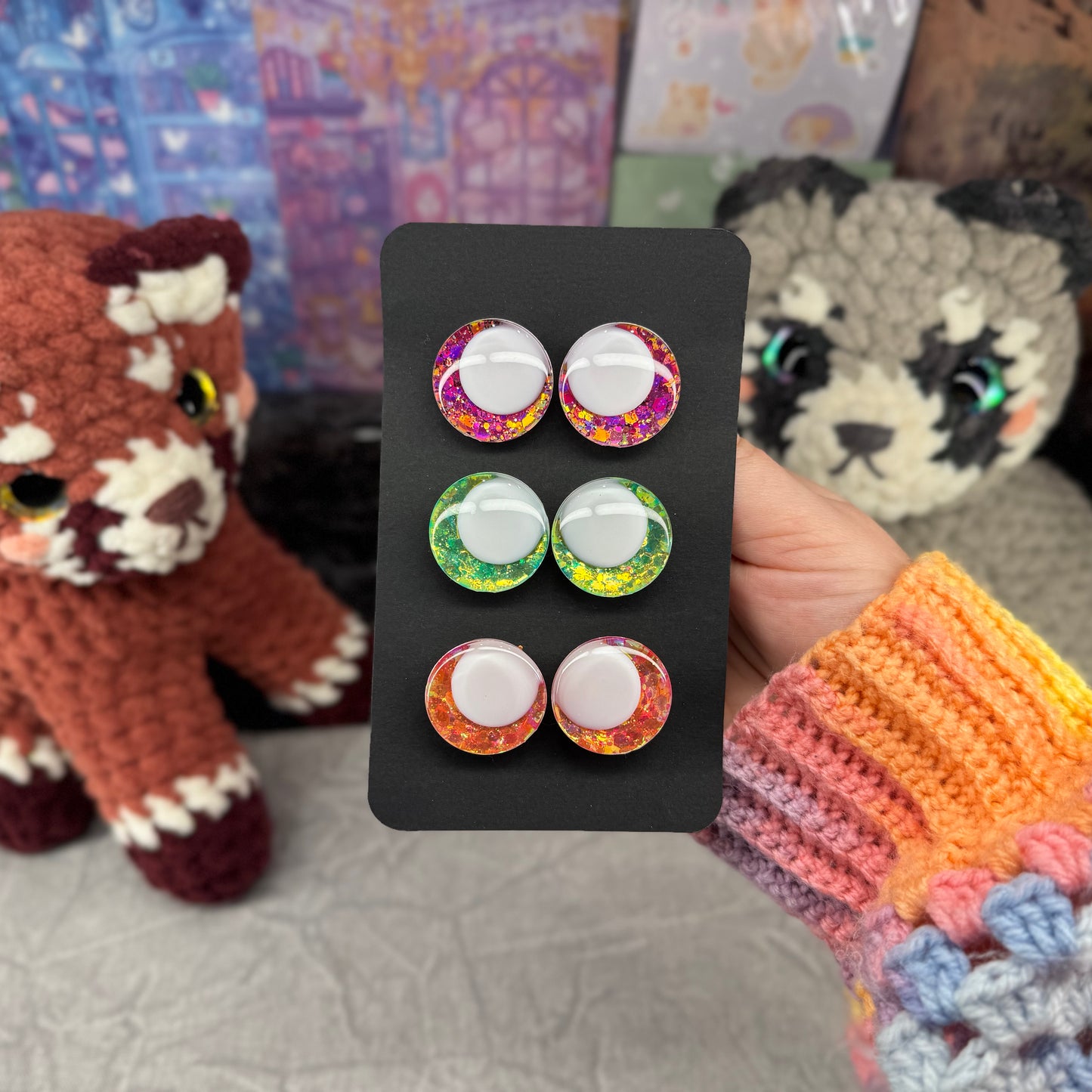 Hand Painted Kawaii Eyes | 25mm | Set 3