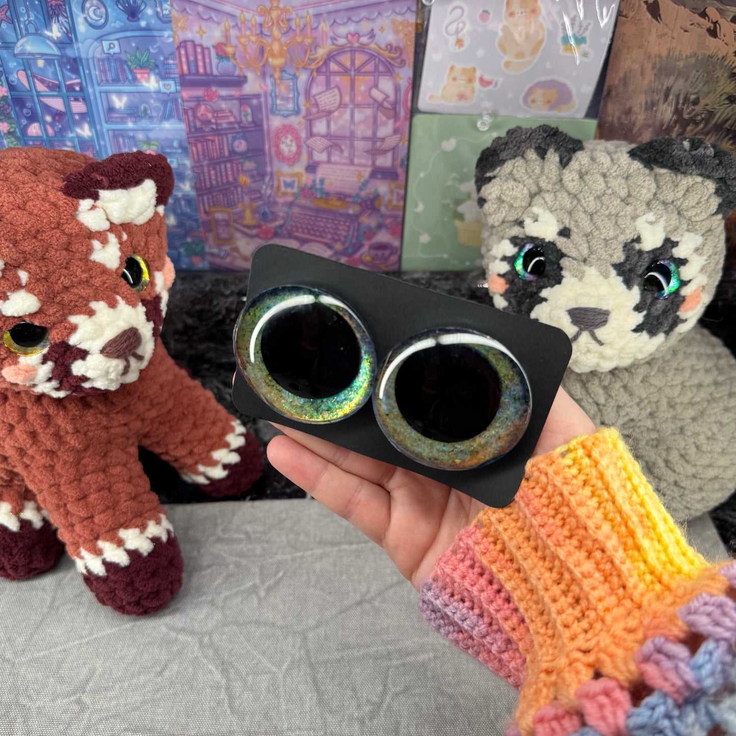 Hand Painted Kawaii Eyes | 50mm | Canary