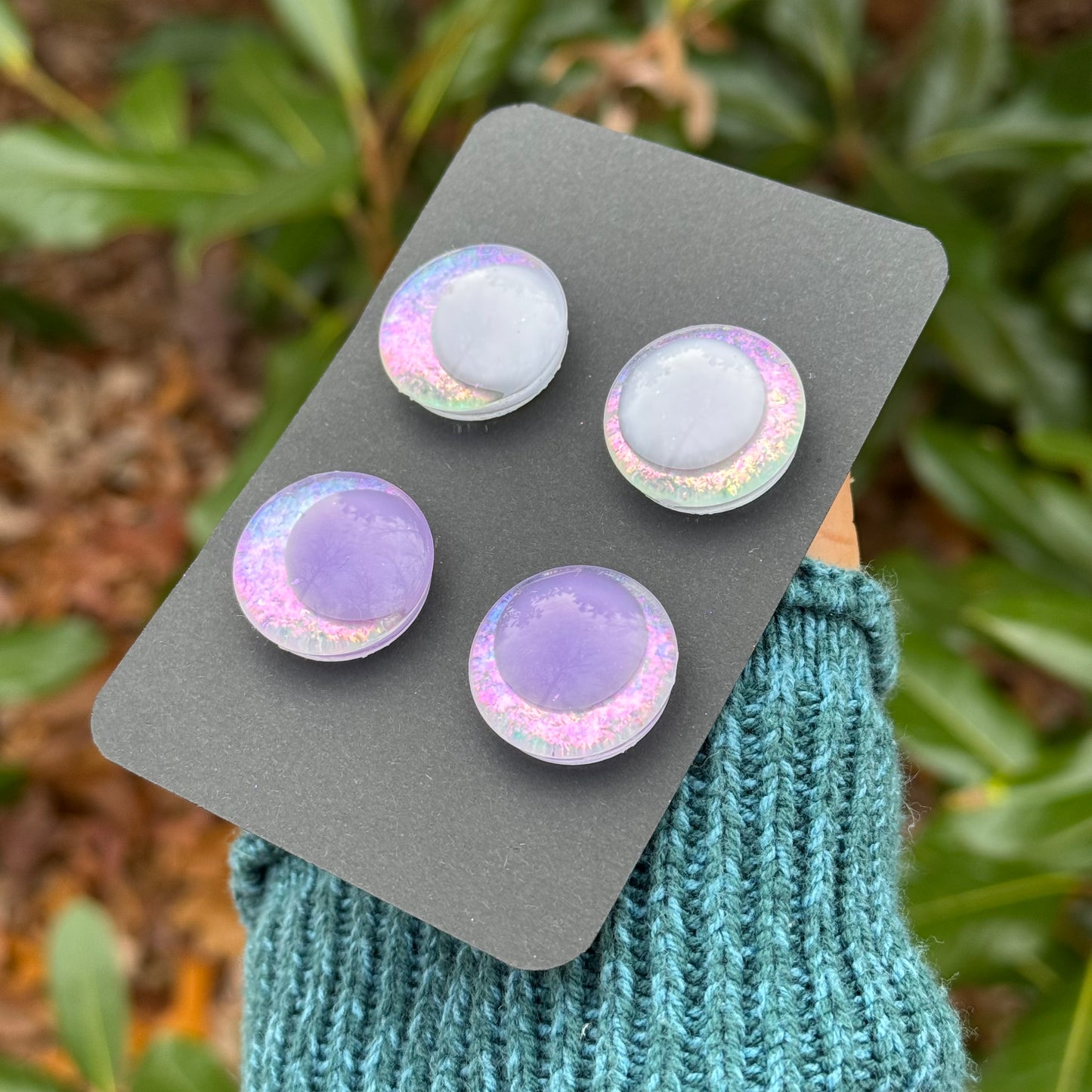 25 mm Hand Painted Kawaii Eyes | Lilac Opal | Set #92