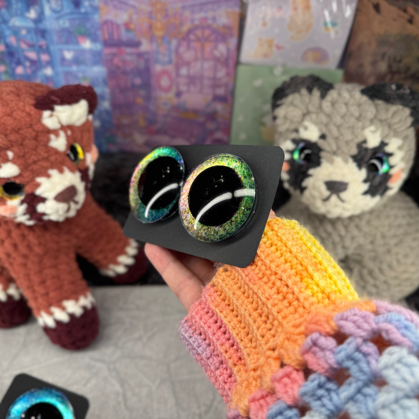 Hand Painted Kawaii Eyes | 50mm | Dawn