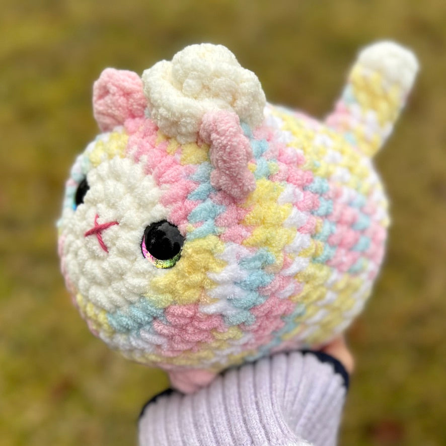 Cupcake Cat Crochet Plushie | Hand Painted Eyes