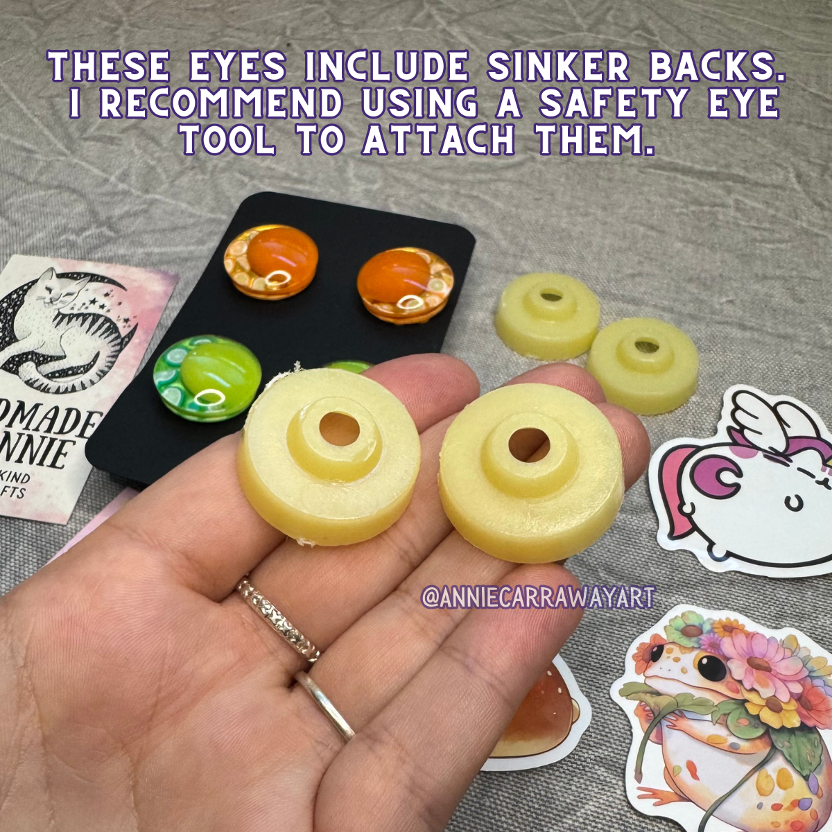 Kawaii Safety Eyes | Multiple Colors and Sizes | 5 Pairs with Glitter Backs