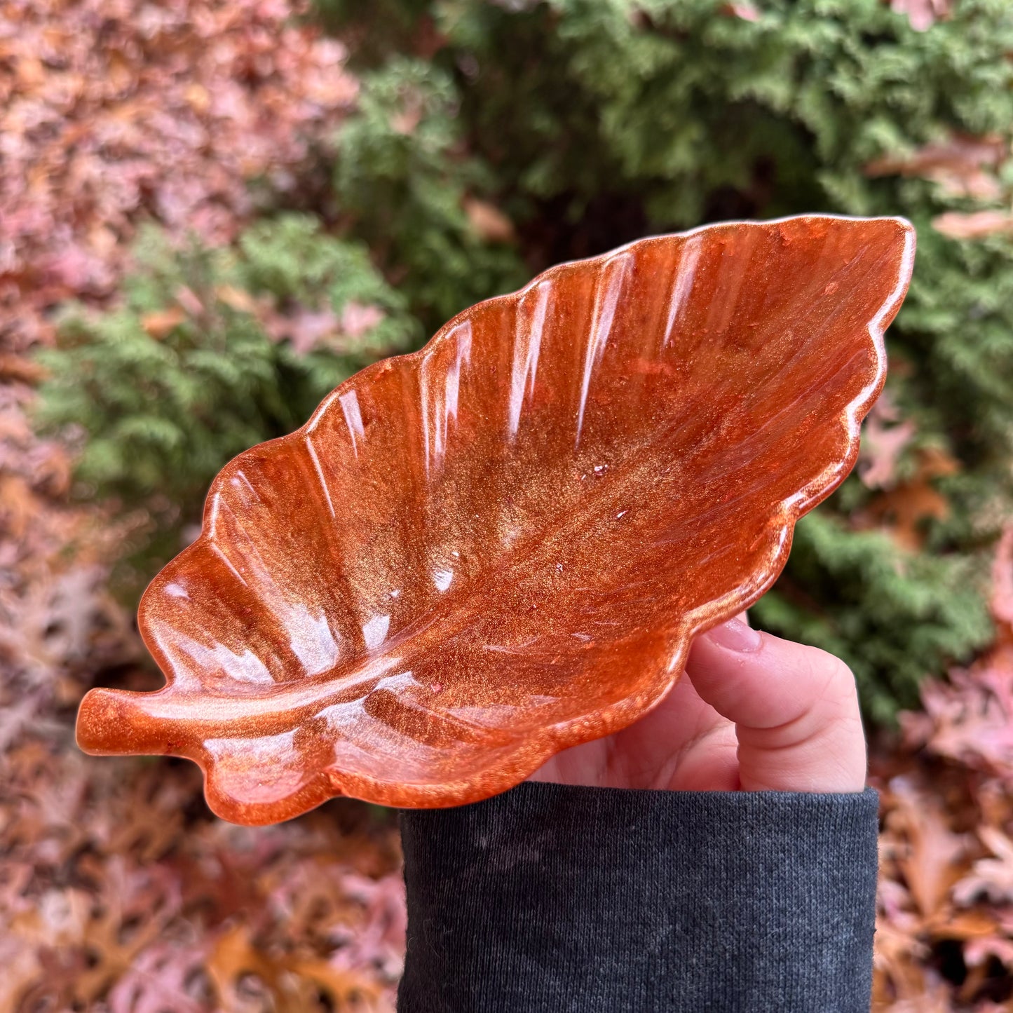 Autumn Gold Feather Dish